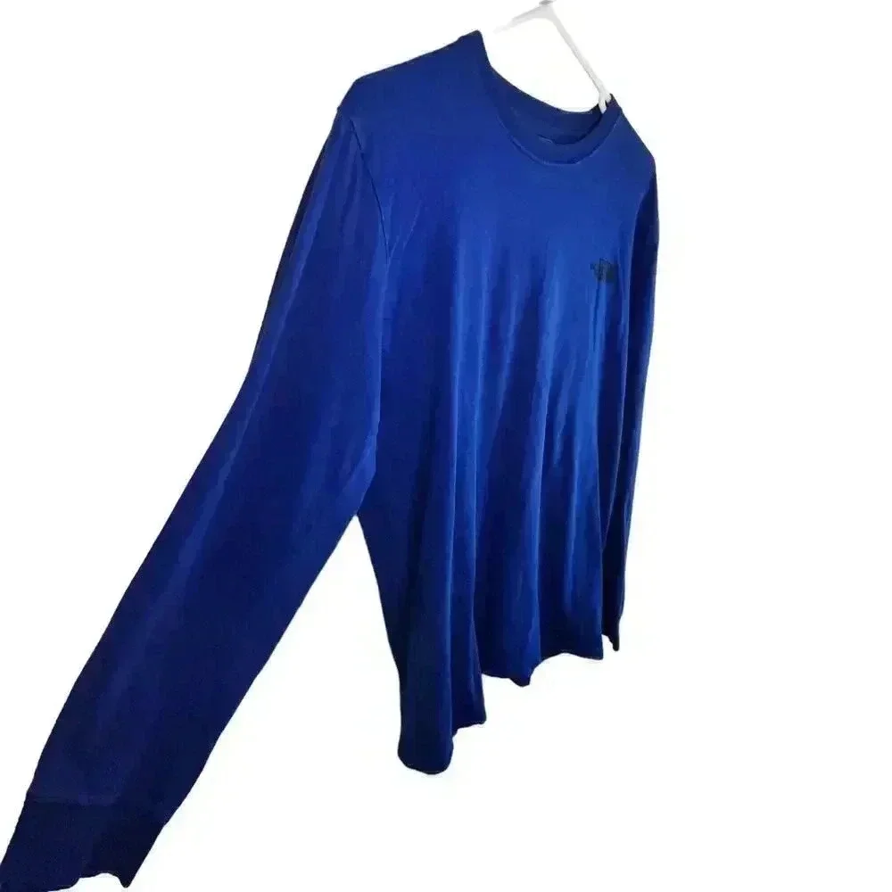 The North Face Men’s Blue Cotton Long Sleeve Back‎ Graphic Logo Medium